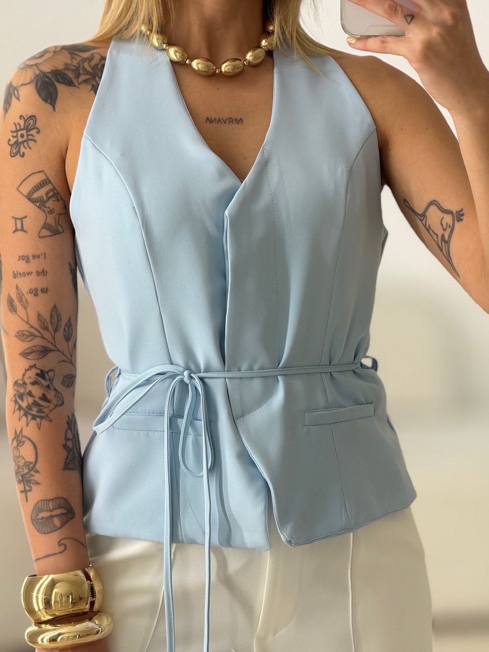 COLETE LIZ BOTÕES BABY BLUE - 0069550365 - CAROLLA FERRARO
