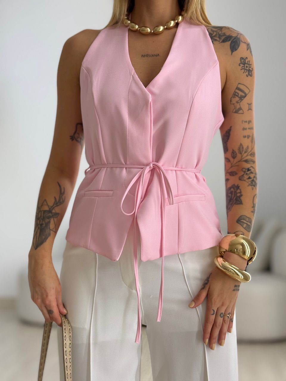 COLETE LIZ BOTÕES BABY PINK - 0069550366 - CAROLLA FERRARO