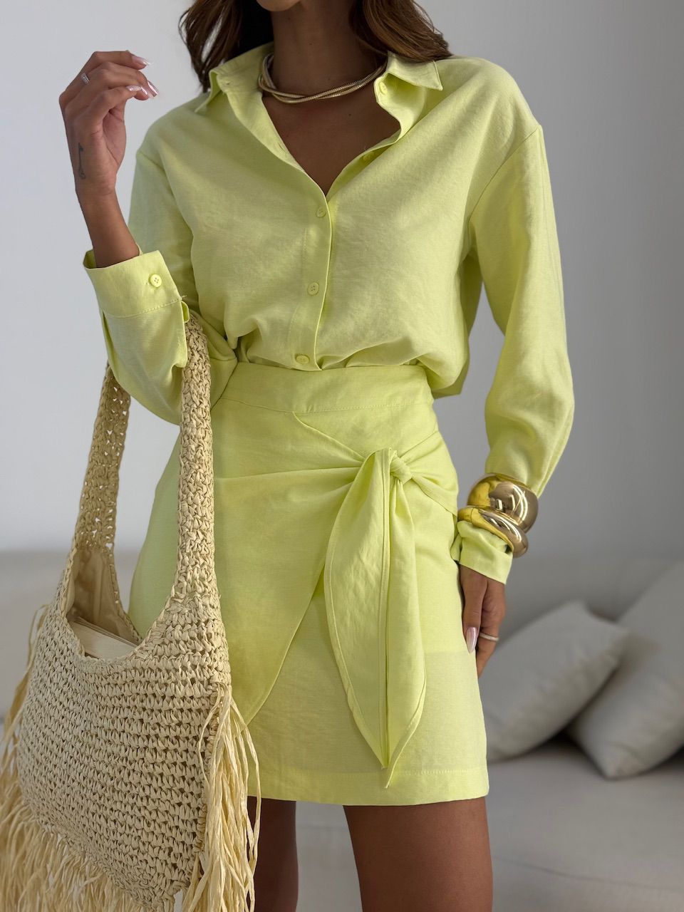 CONJUNTO CAMILE SHORT SAIA VERDE LIMA