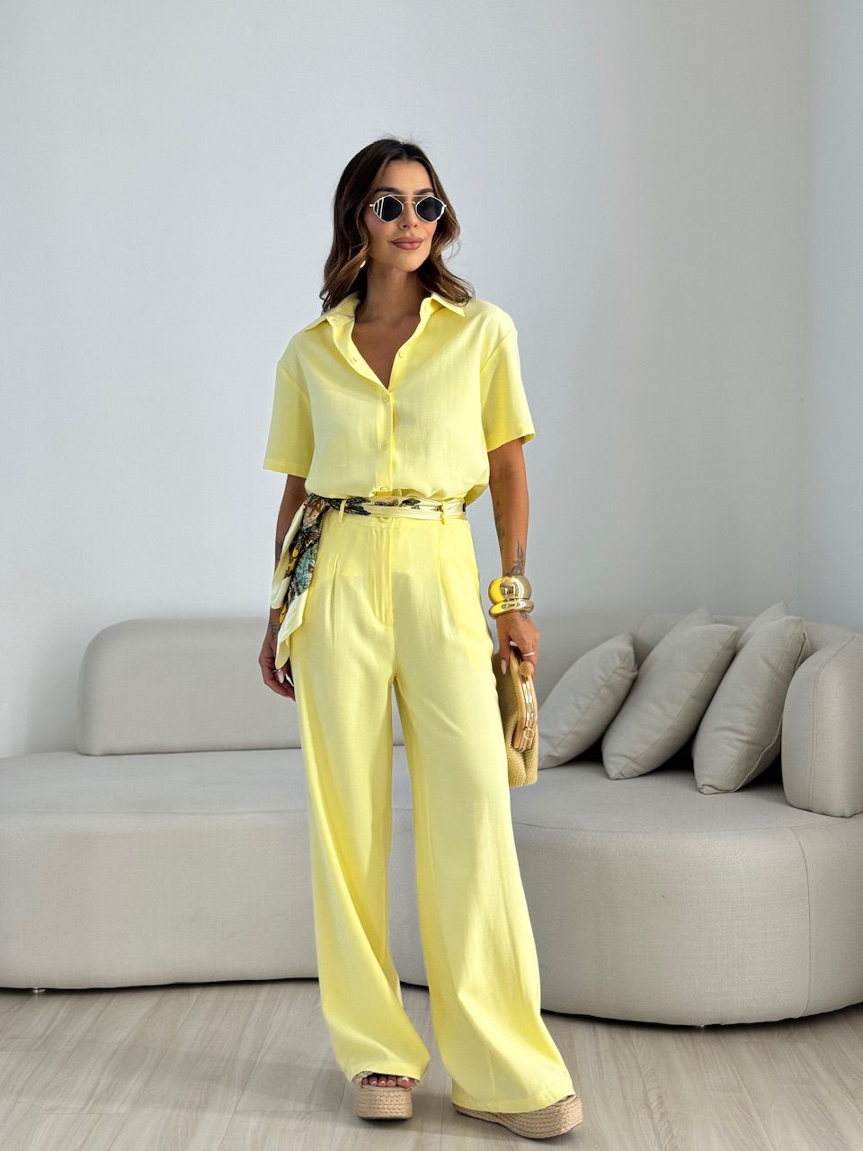 CONJUNTO SAMANTA CALÇA YELLOW BUTTER