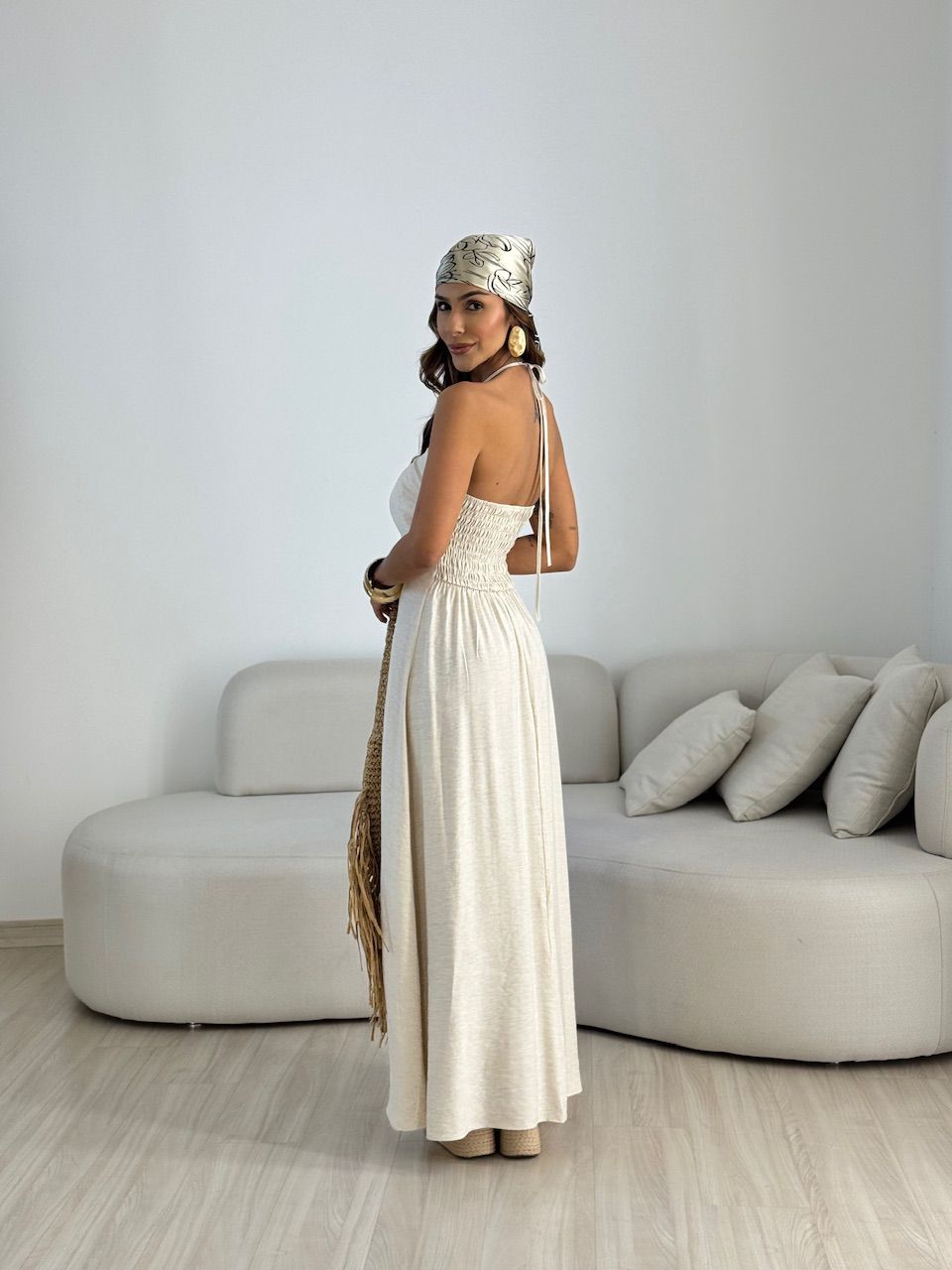 VESTIDO JOSI LONGO CRU