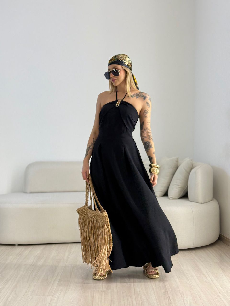 VESTIDO JOSI LONGO PRETO