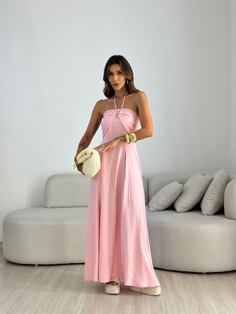 VESTIDO JOSI LONGO ROSA