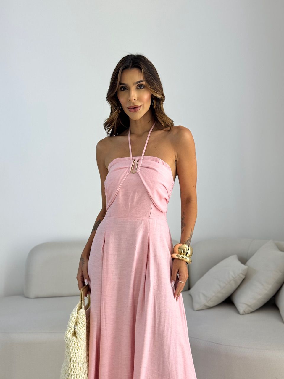 VESTIDO JOSI LONGO ROSA