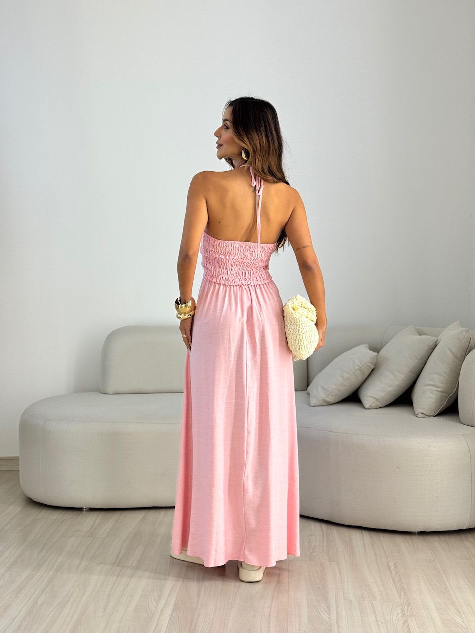 VESTIDO JOSI LONGO ROSA