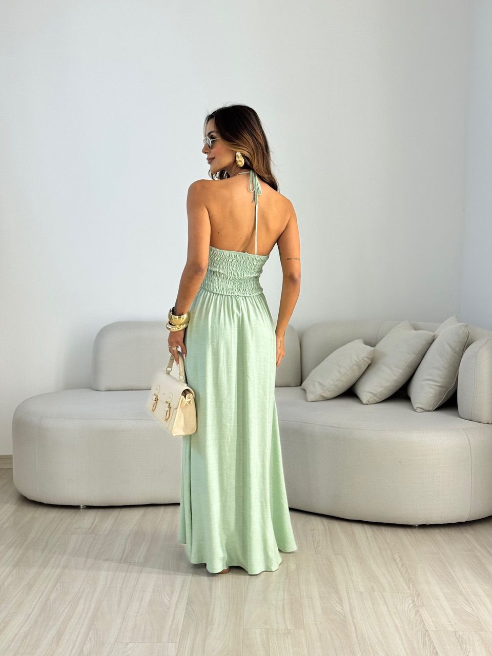 VESTIDO JOSI LONGO VERDE