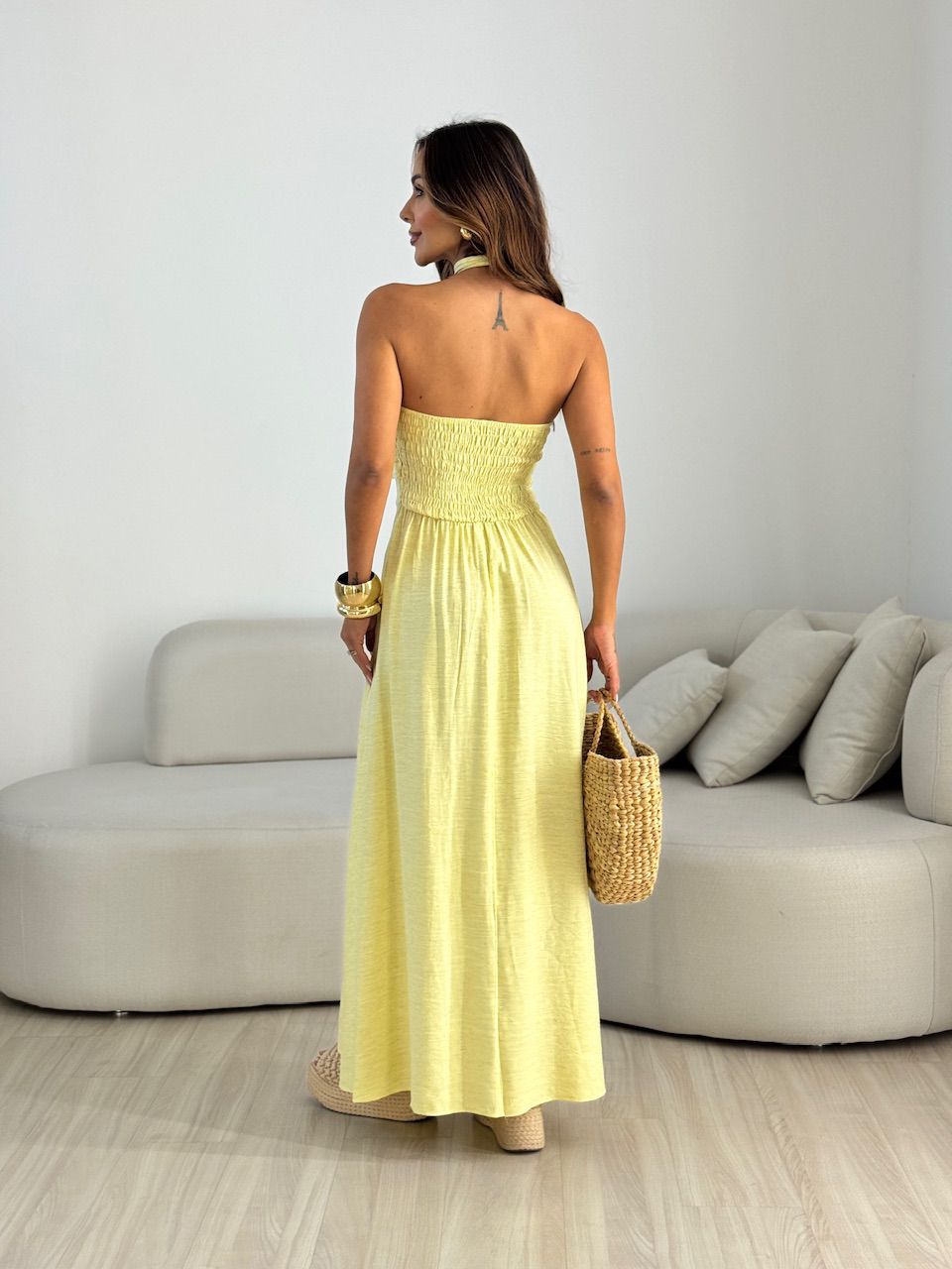 VESTIDO JOSI LONGO YELLOW BUTTER
