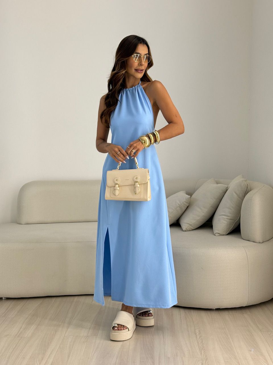 VESTIDO LORENA FRENTE ÚNICA azul