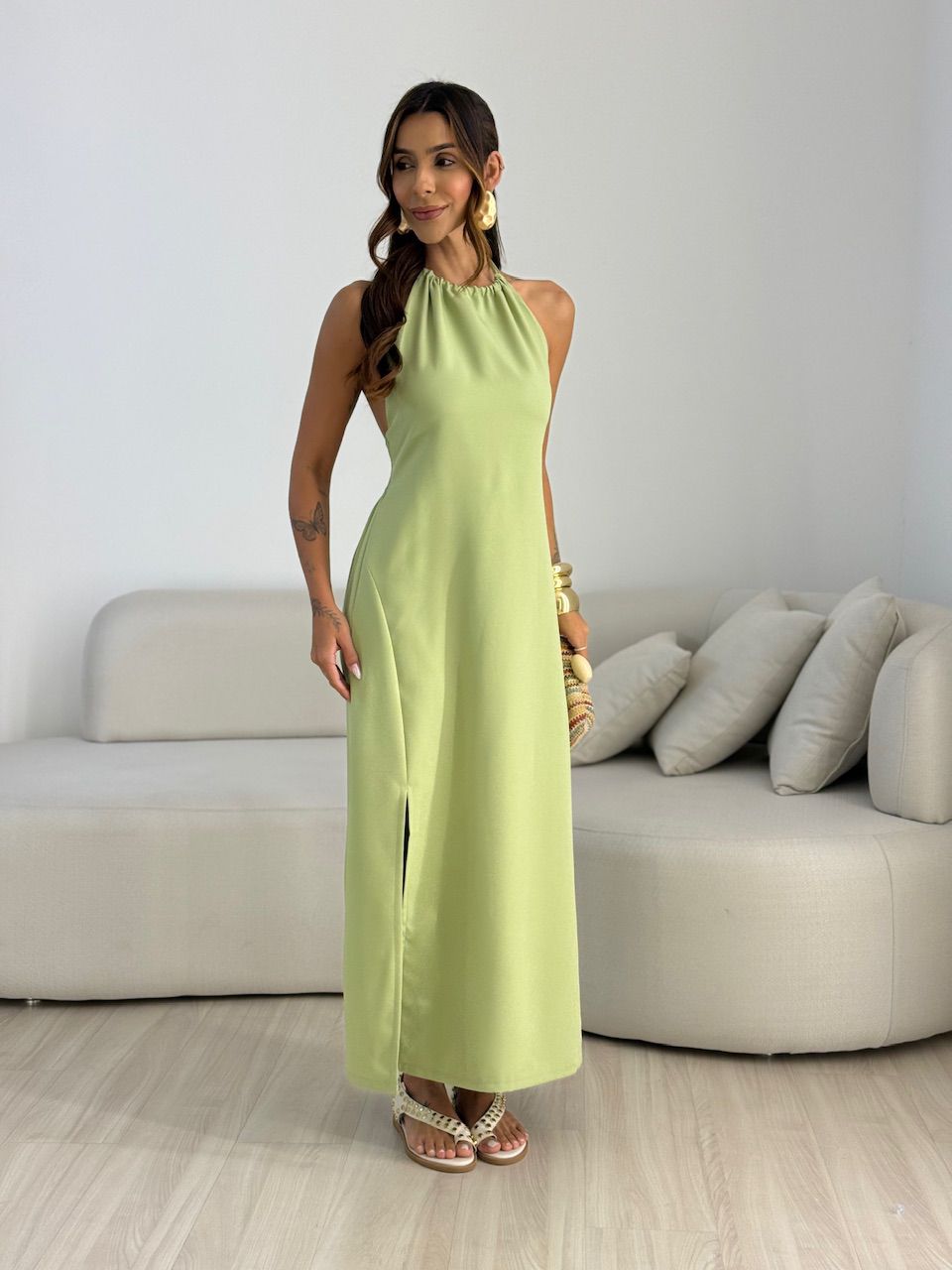 VESTIDO LORENA FRENTE ÚNICA verde