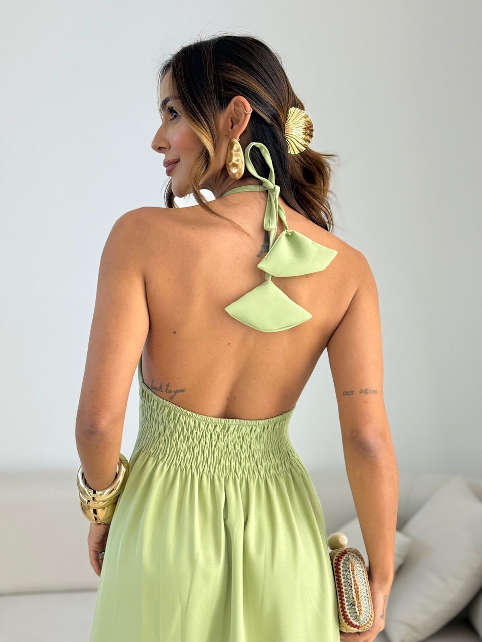 VESTIDO LORENA FRENTE ÚNICA verde