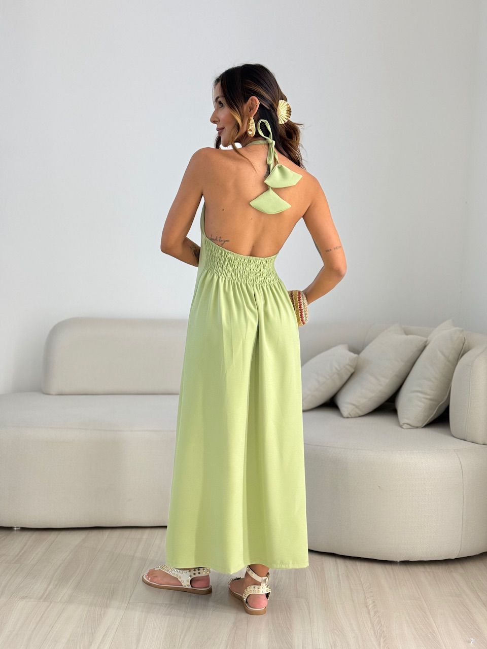 VESTIDO LORENA FRENTE ÚNICA verde