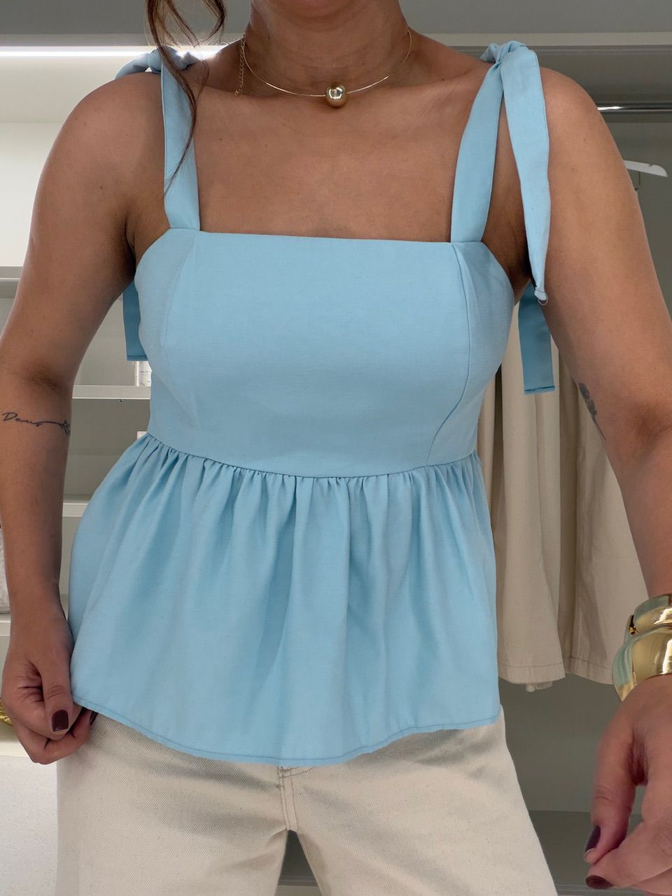 BLUSA MAÍRA PEPLUM AZUL CLARO