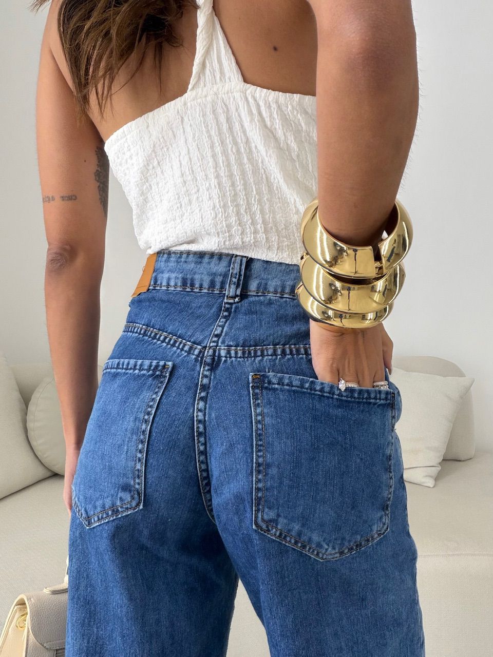 CALÇA LAILA WIDE LEG JEANS ESCURO
