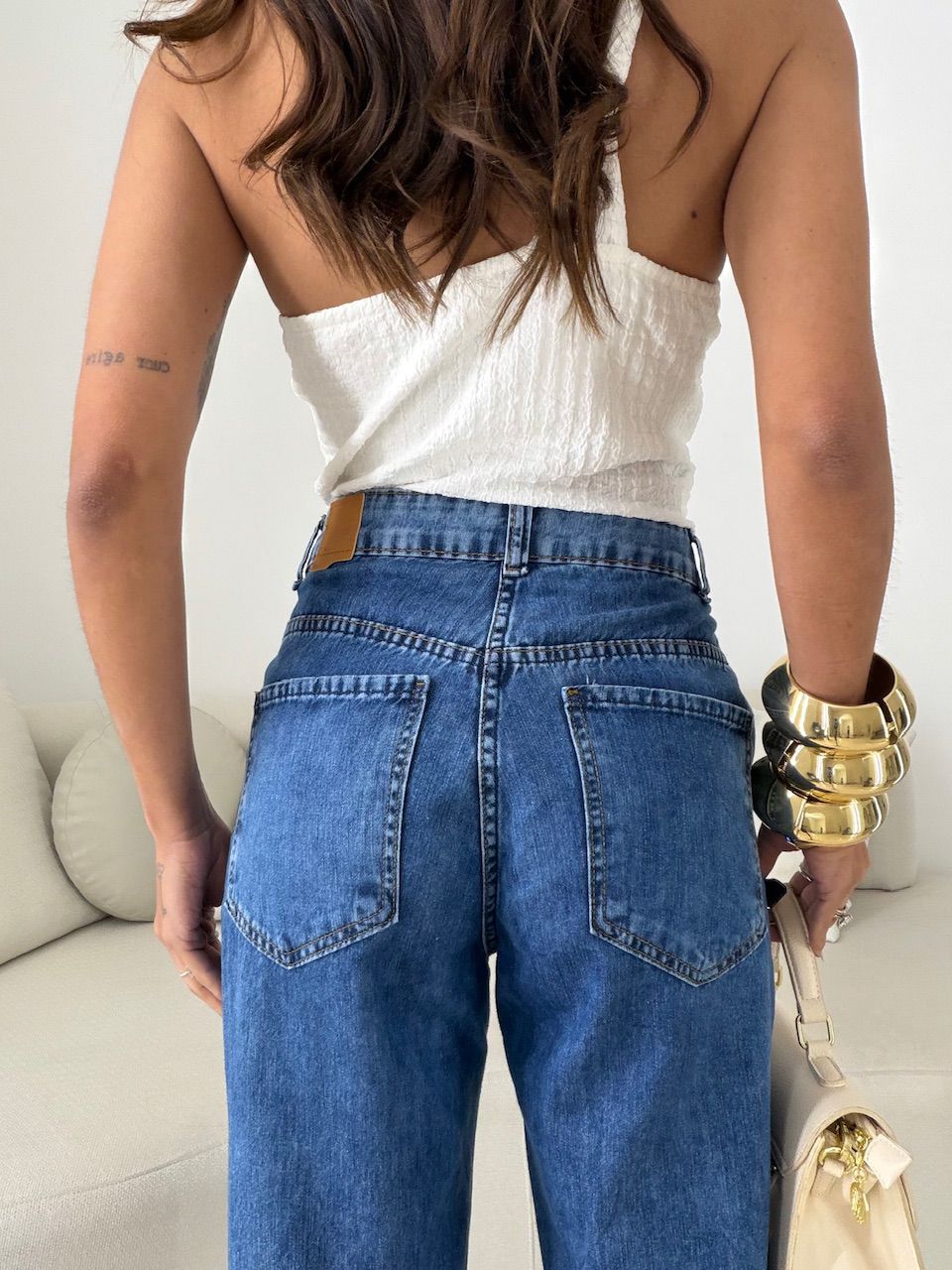 CALÇA LAILA WIDE LEG JEANS ESCURO