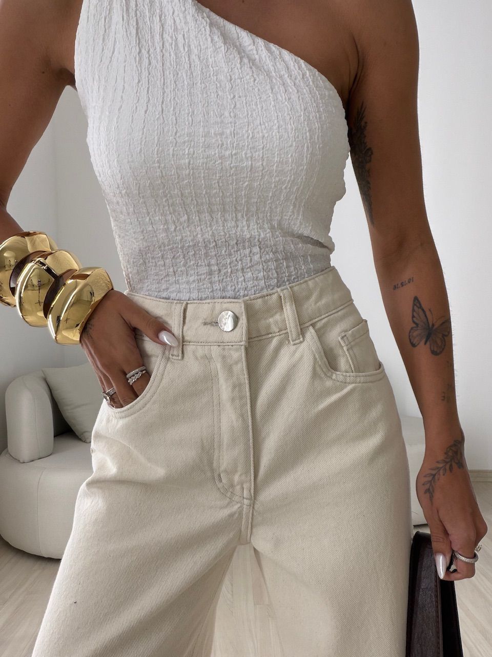 CALÇA MARIANE WIDE LEG CRU