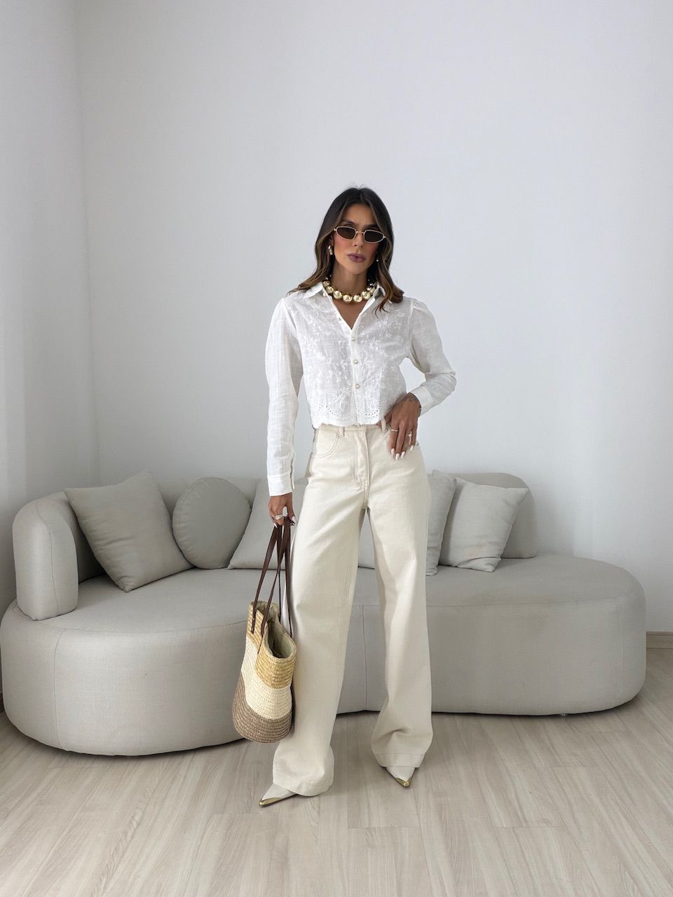 CAMISA LEILA BORDADA OFF