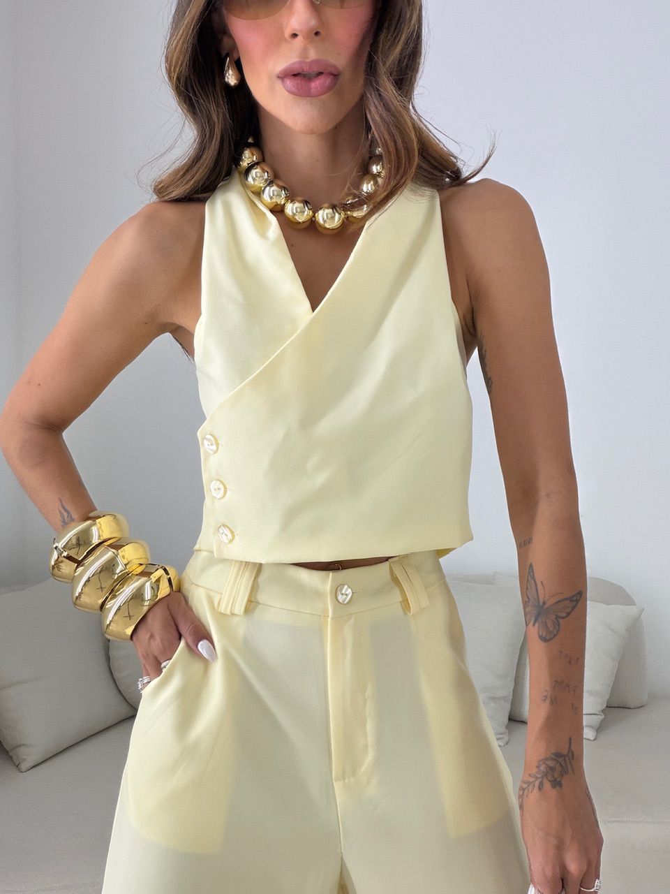 CONJUNTO ANANDA CALÇA AMARELO