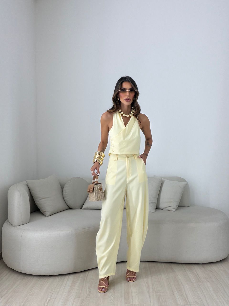 CONJUNTO ANANDA CALÇA AMARELO