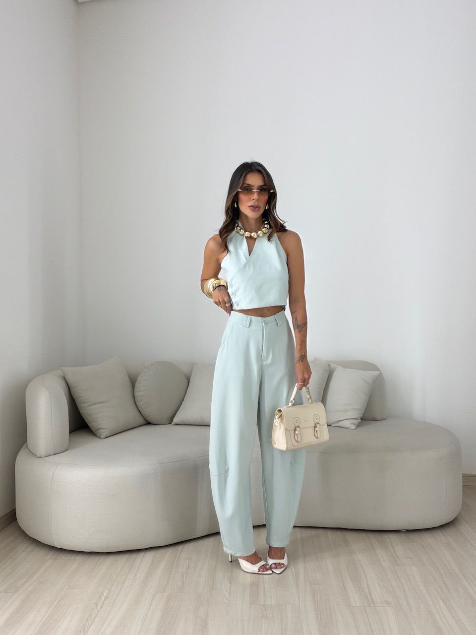 CONJUNTO ANANDA CALÇA MENTA - 0081370196 - CAROLLA FERRARO