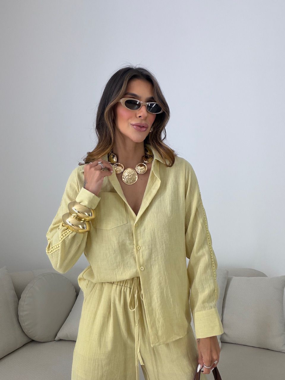 CONJUNTO JÉSSICA LINHO AMARELO