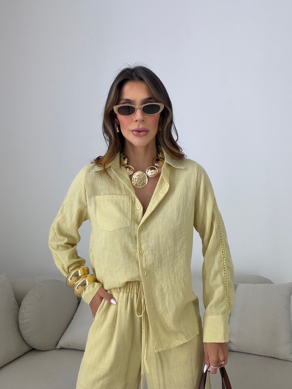 CONJUNTO JÉSSICA LINHO AMARELO