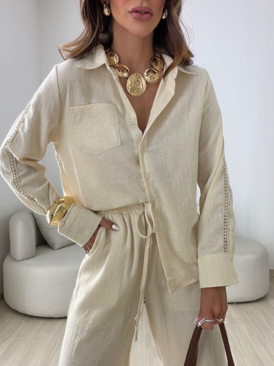 CONJUNTO JÉSSICA LINHO AREIA