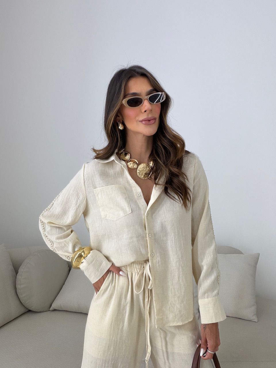 CONJUNTO JÉSSICA LINHO AREIA