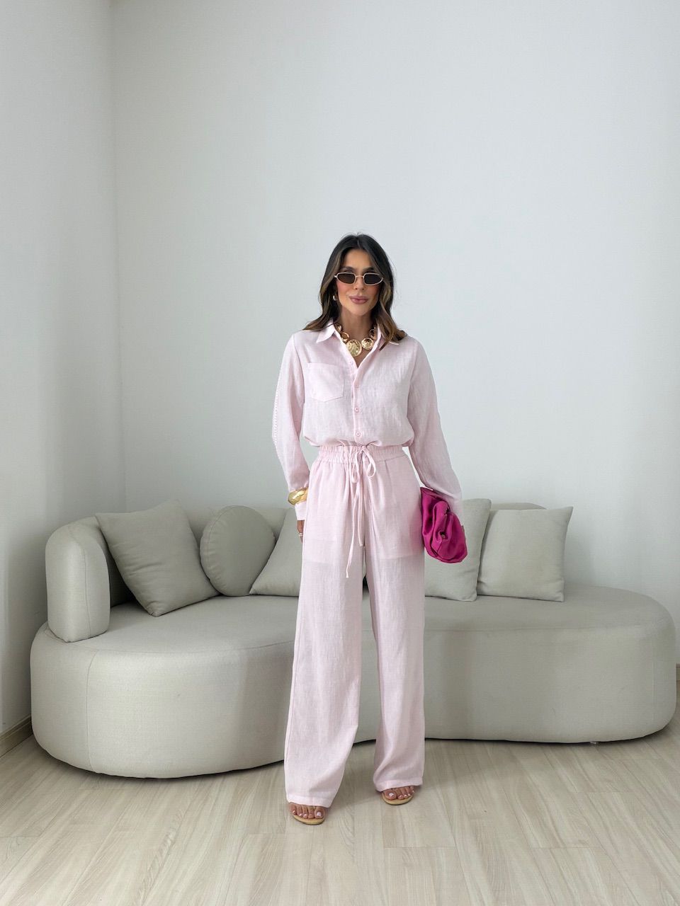CONJUNTO JÉSSICA LINHO ROSA - 0081310031 - CAROLLA FERRARO