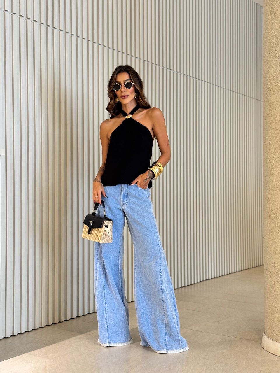 BLUSA AGATHA FRENTE ÚNICA PRETA