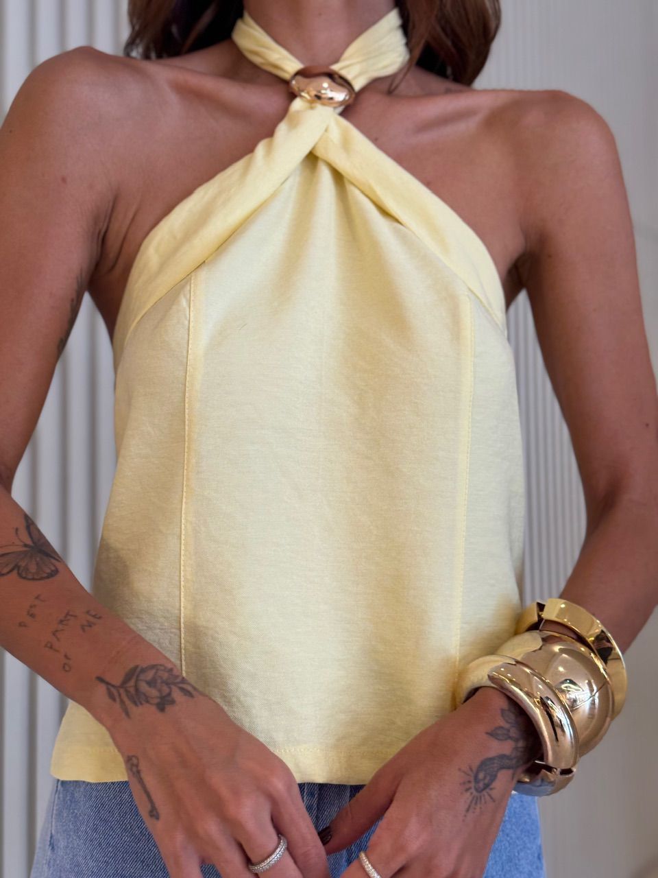 BLUSA AGATHA FRENTE ÚNICA YELLOW BUTTER