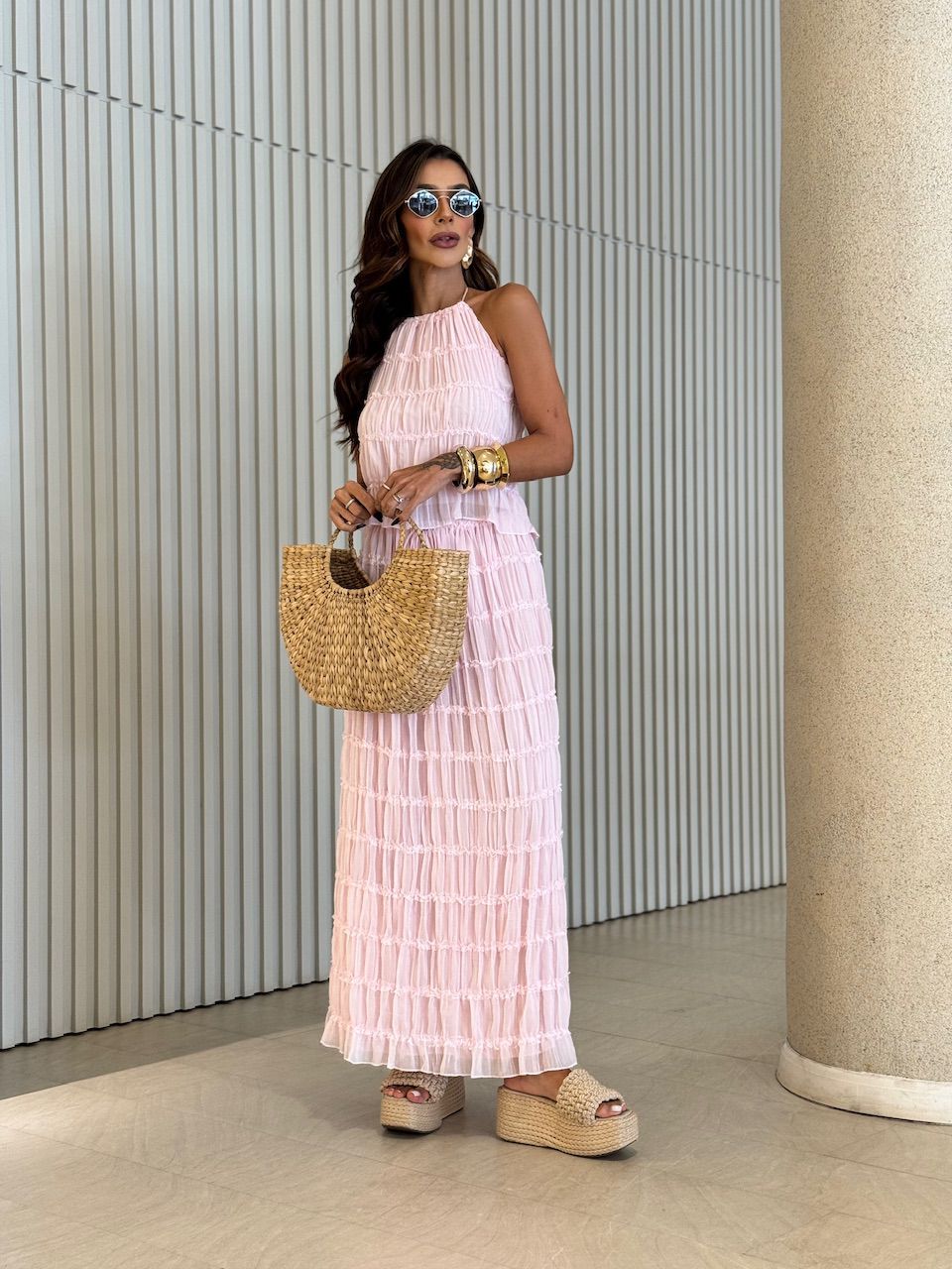 CONJUNTO KATE SAIA LONGA BABY PINK