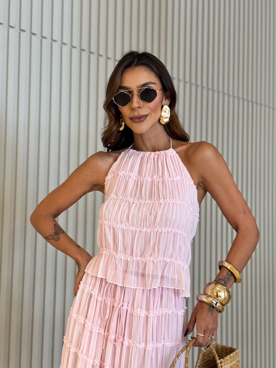 CONJUNTO KATE SAIA LONGA BABY PINK