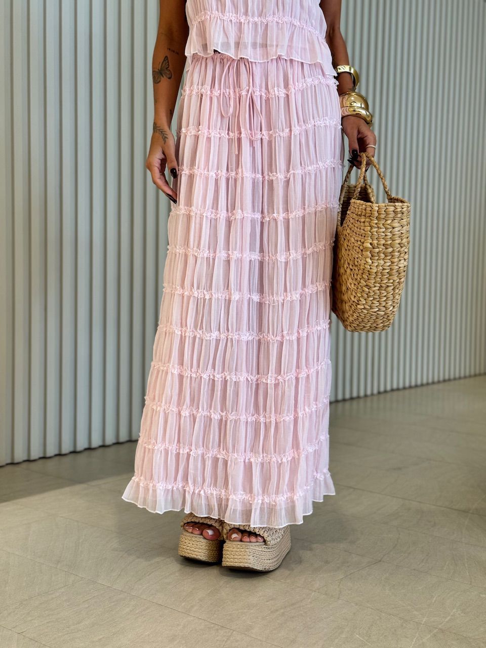 CONJUNTO KATE SAIA LONGA BABY PINK