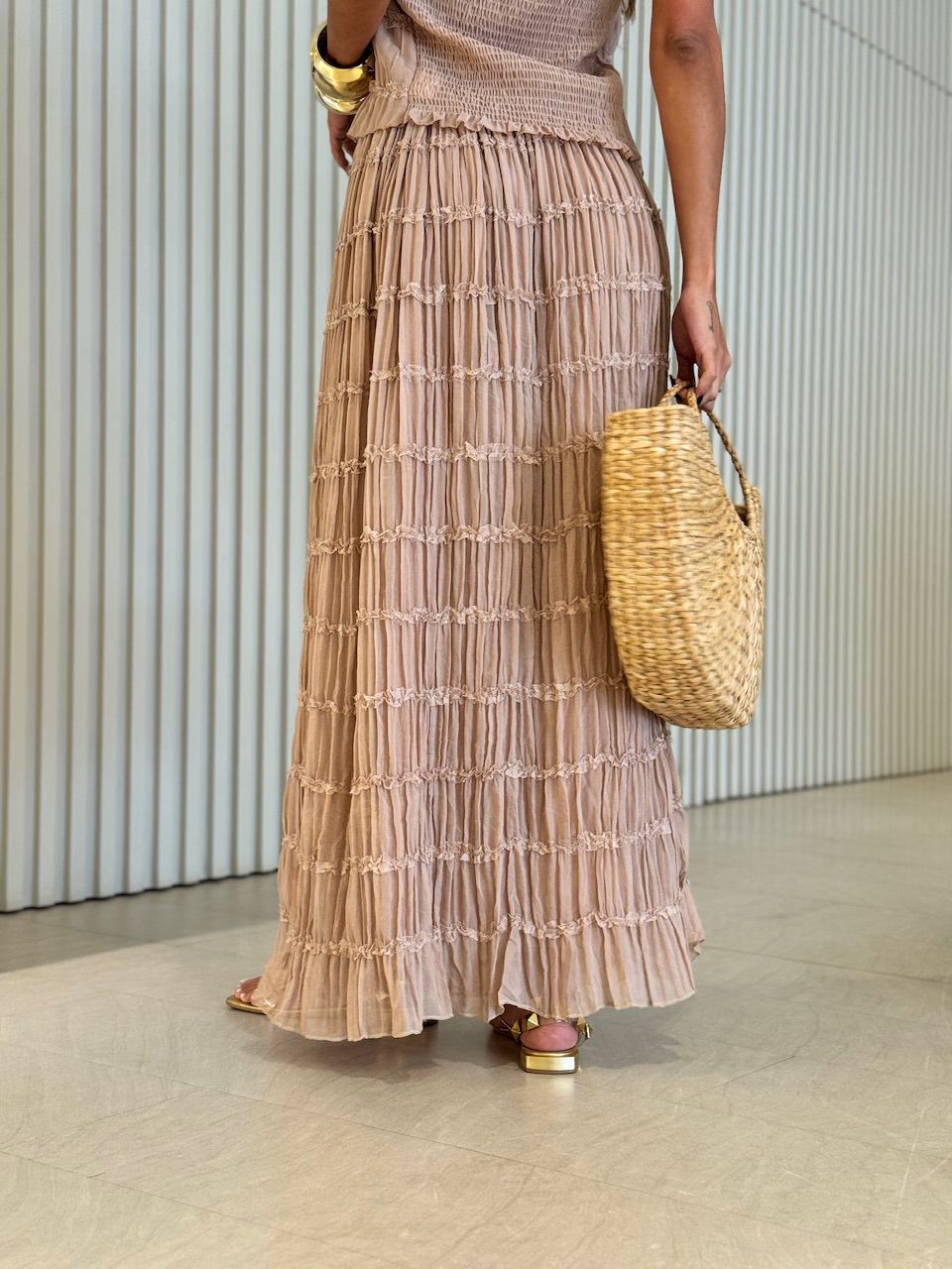 CONJUNTO KATE SAIA LONGA CAPUCCINO 