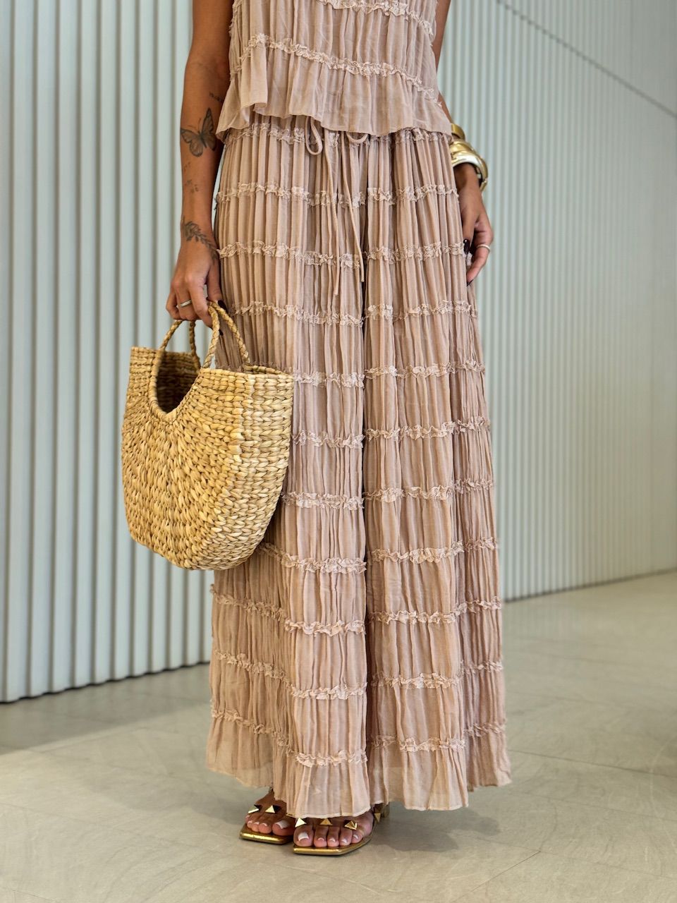 CONJUNTO KATE SAIA LONGA CAPUCCINO 