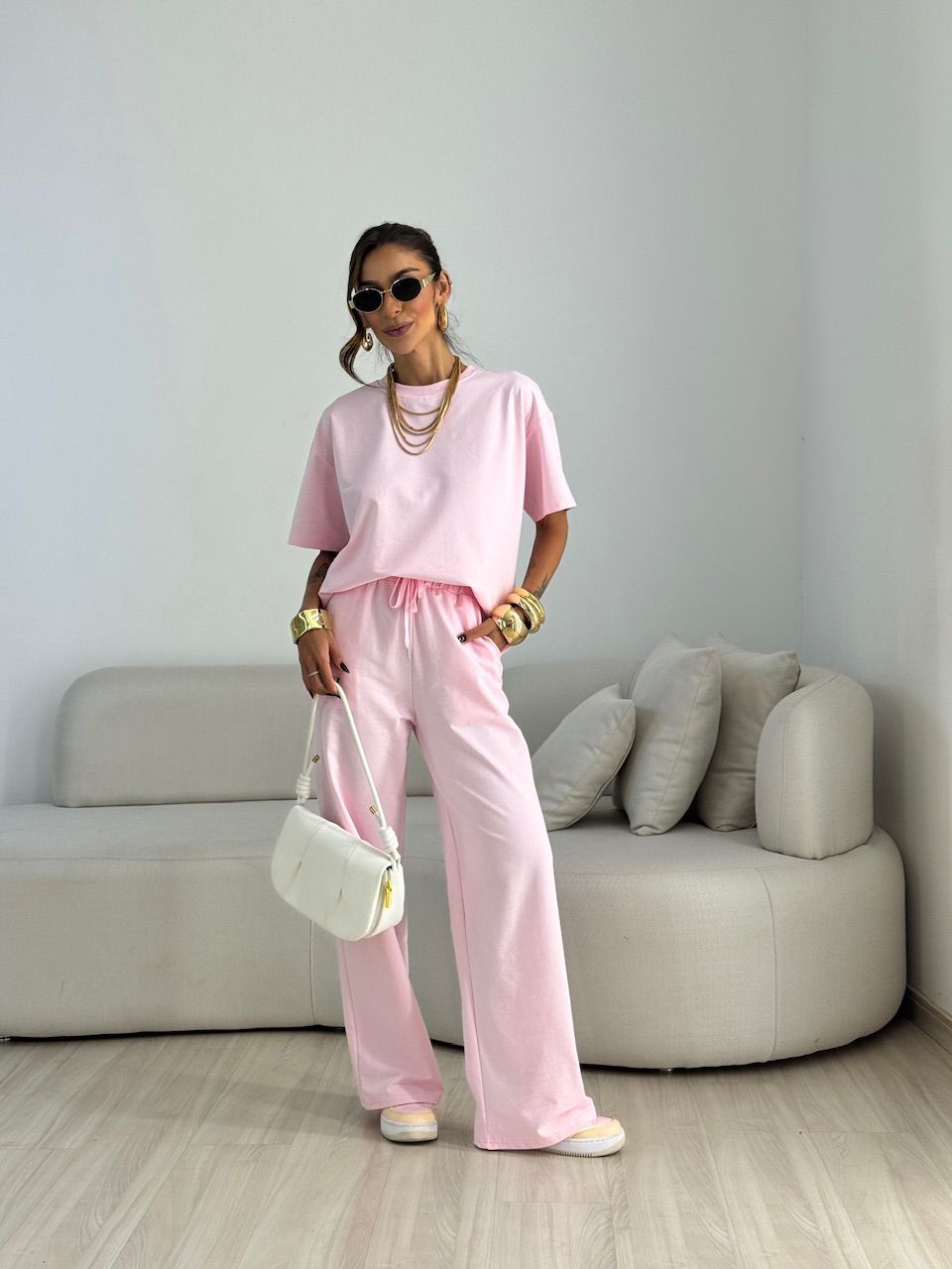 CONJUNTO MELISSA CAMISETA CALÇA BABY PINK - 007156... - CAROLLA FERRARO