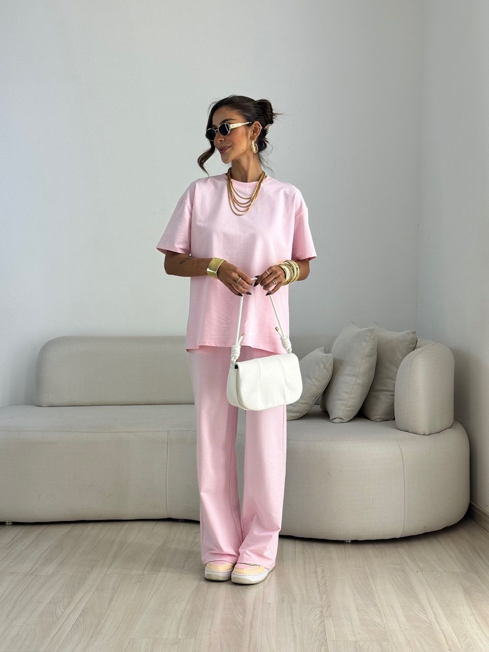 CONJUNTO MELISSA CAMISETA CALÇA BABY PINK