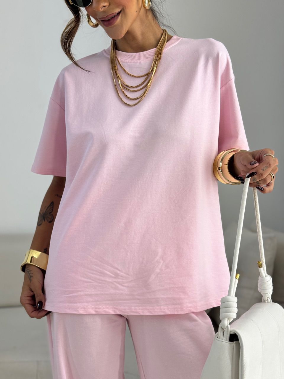 CONJUNTO MELISSA CAMISETA CALÇA BABY PINK
