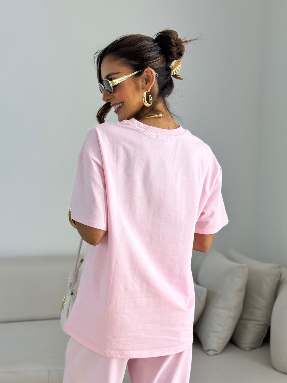 CONJUNTO MELISSA CAMISETA CALÇA BABY PINK