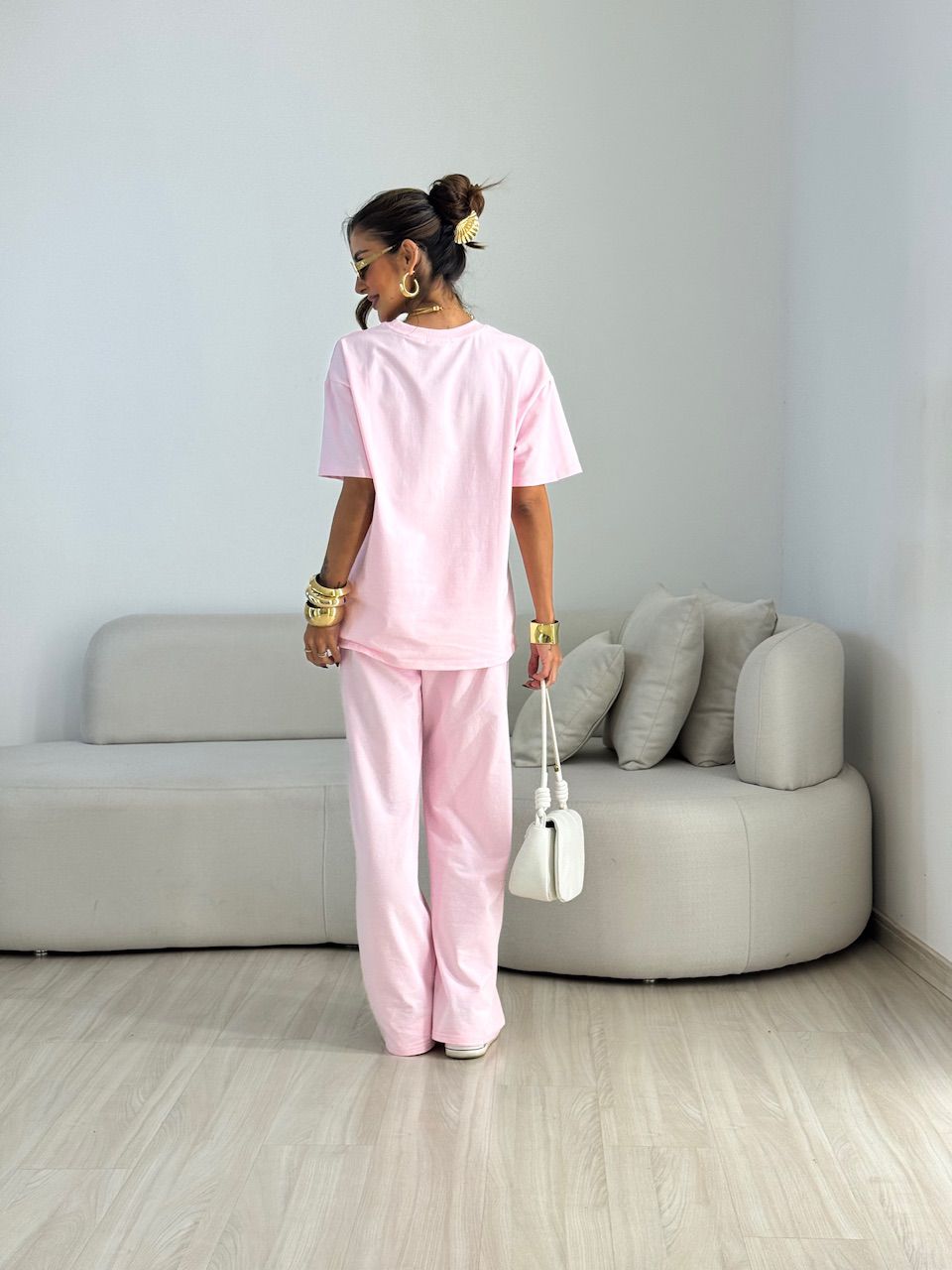 CONJUNTO MELISSA CAMISETA CALÇA BABY PINK