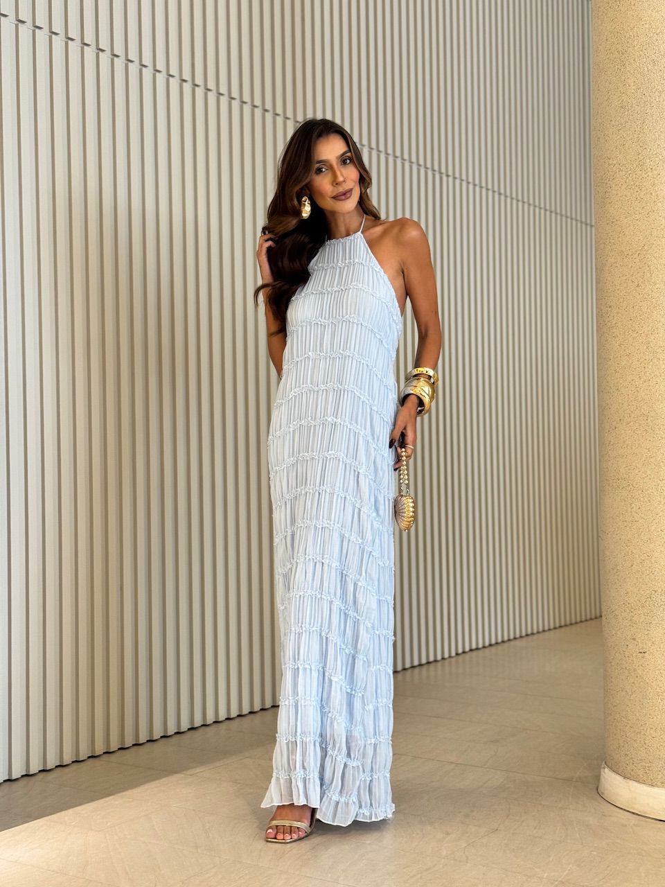 VESTIDO PAOLA FRENTE ÚNICA BABY BLUE