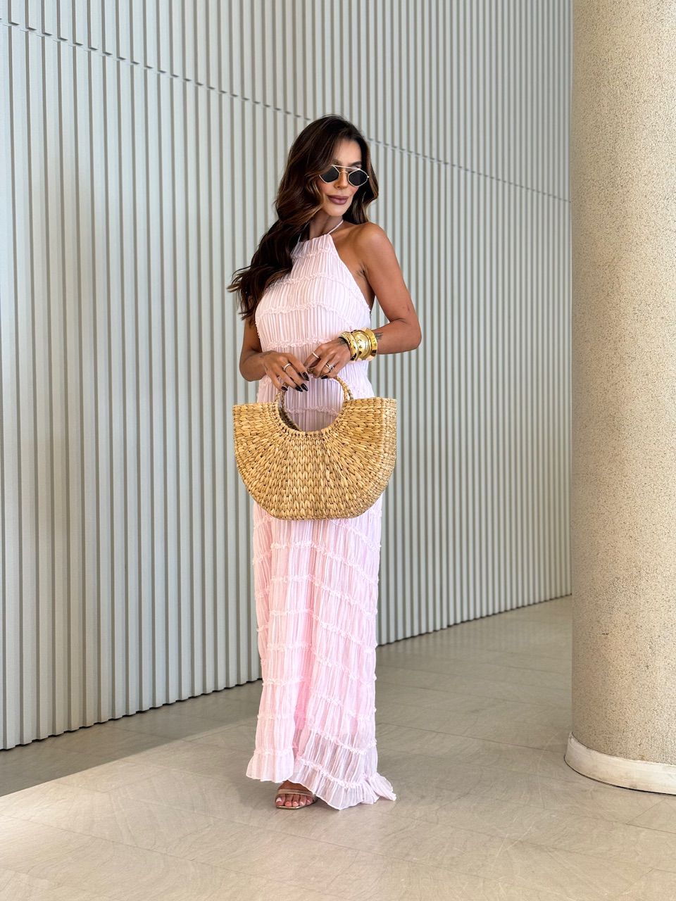 VESTIDO PAOLA FRENTE ÚNICA BABY PINK