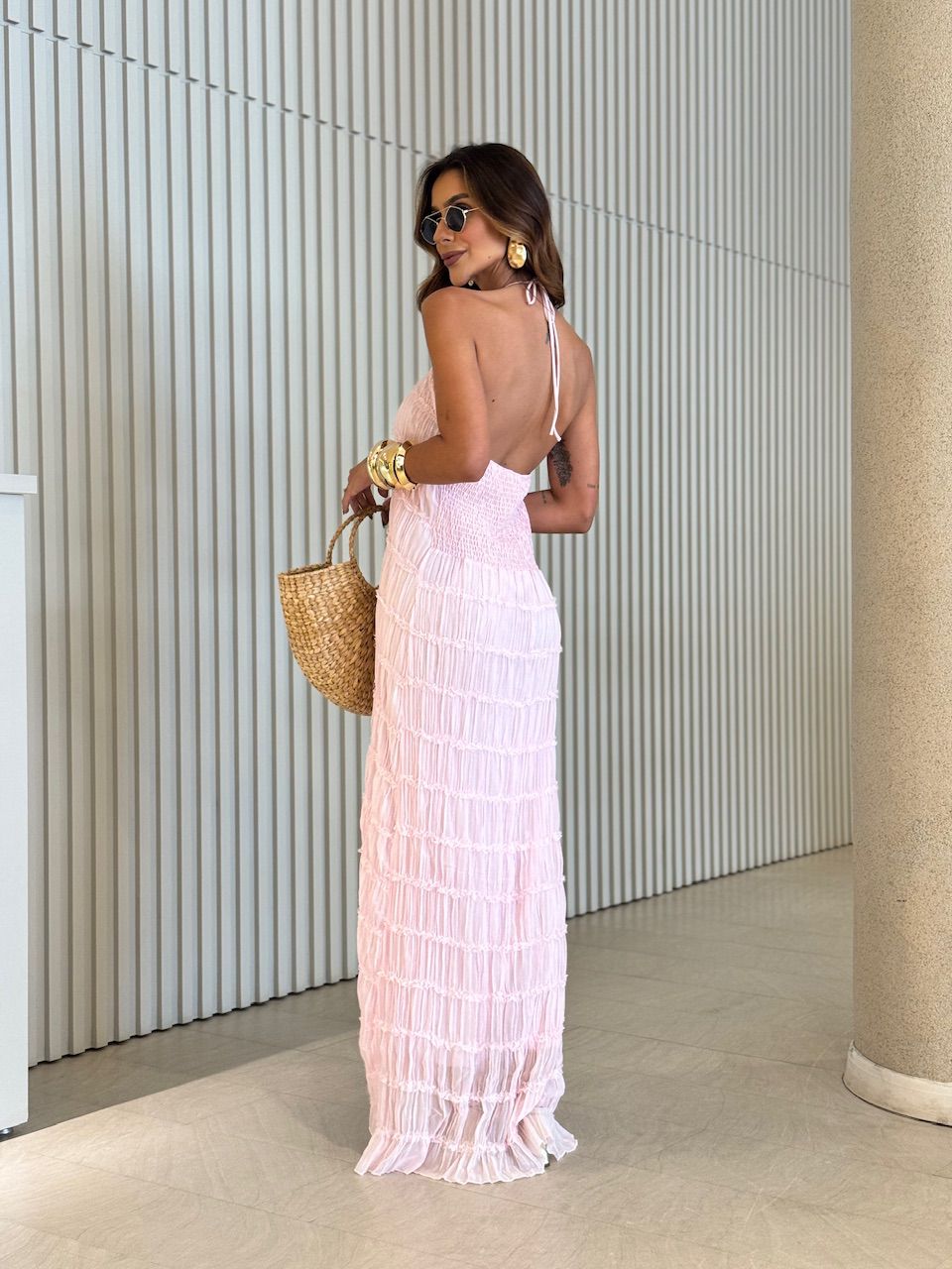 VESTIDO PAOLA FRENTE ÚNICA BABY PINK