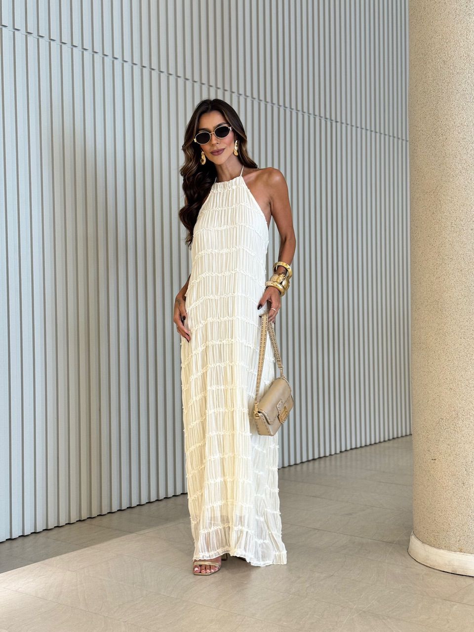 VESTIDO PAOLA FRENTE ÚNICA MARFIM