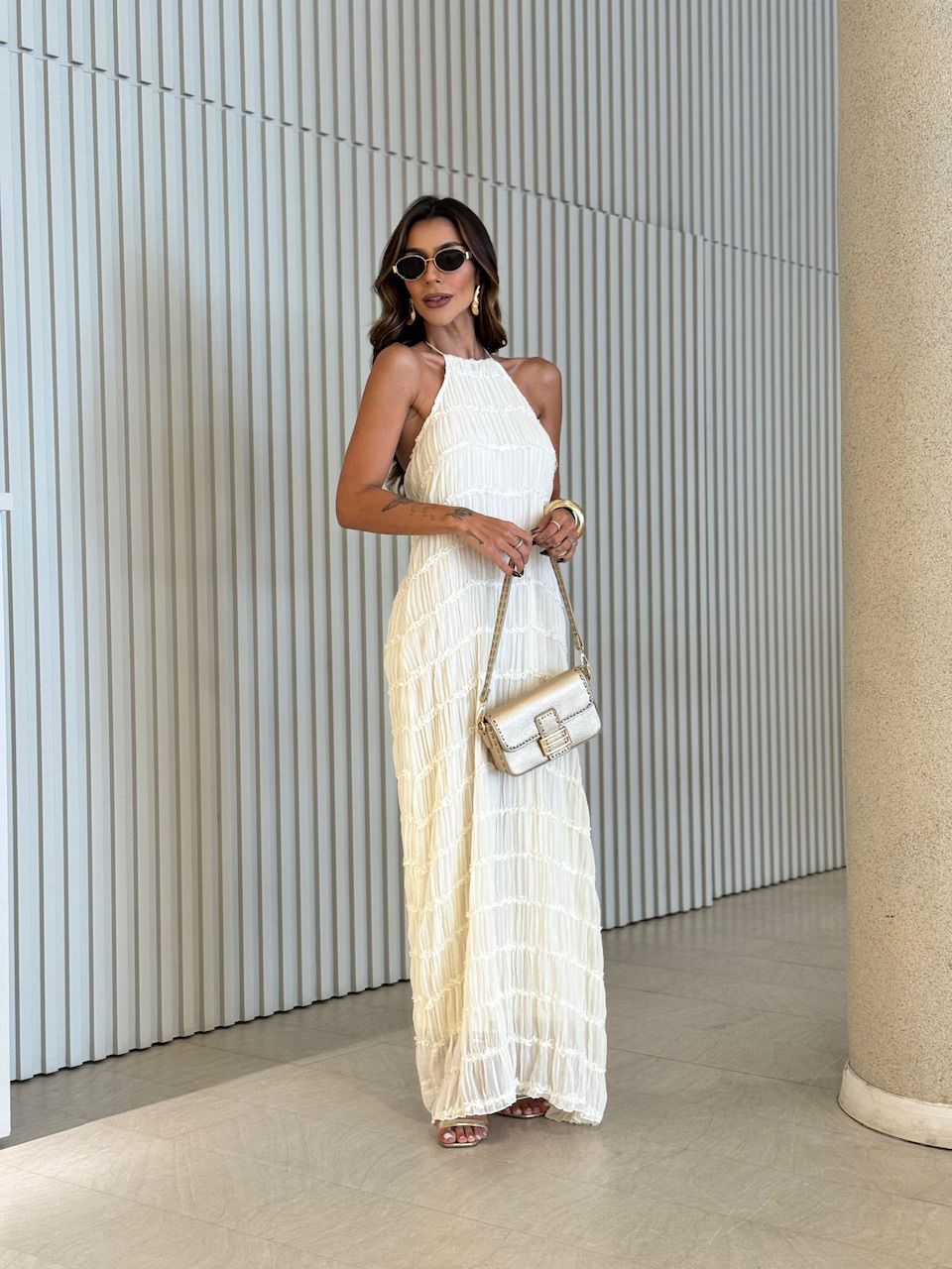 VESTIDO PAOLA FRENTE ÚNICA MARFIM