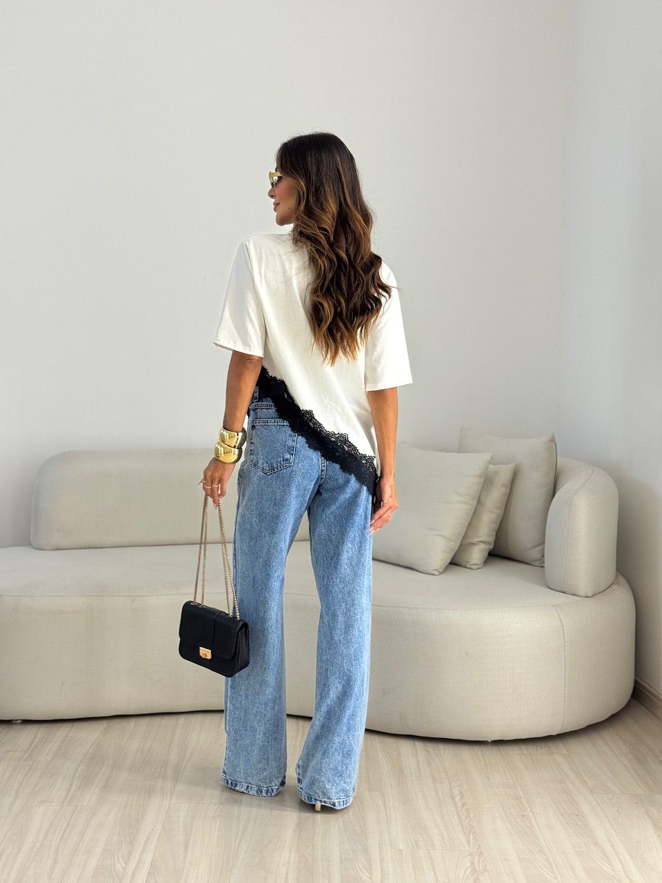 BLUSA MARIANA CF RENDA OFF/ PRETO