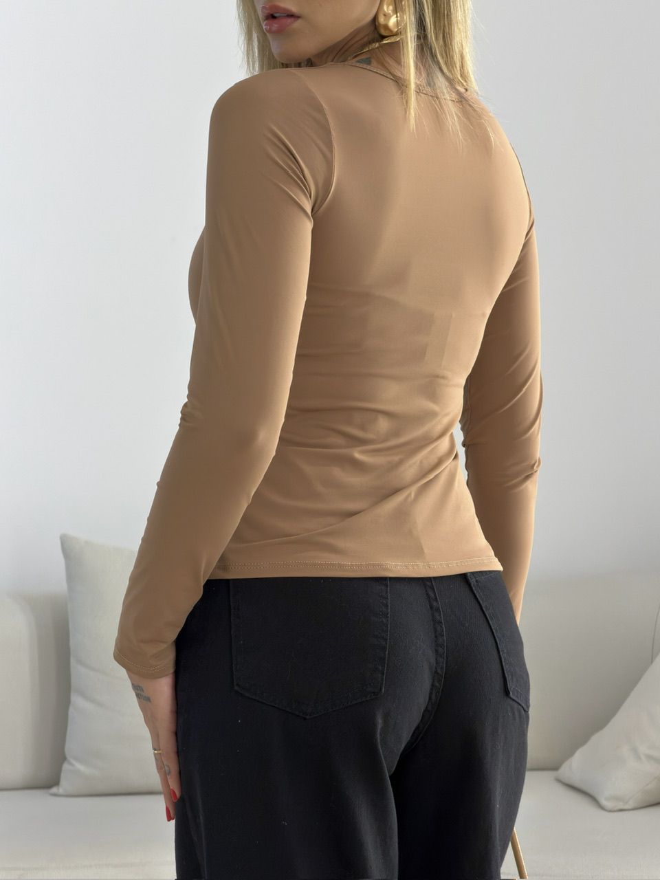 BLUSA AMANDA MANGA LONGA NUDE