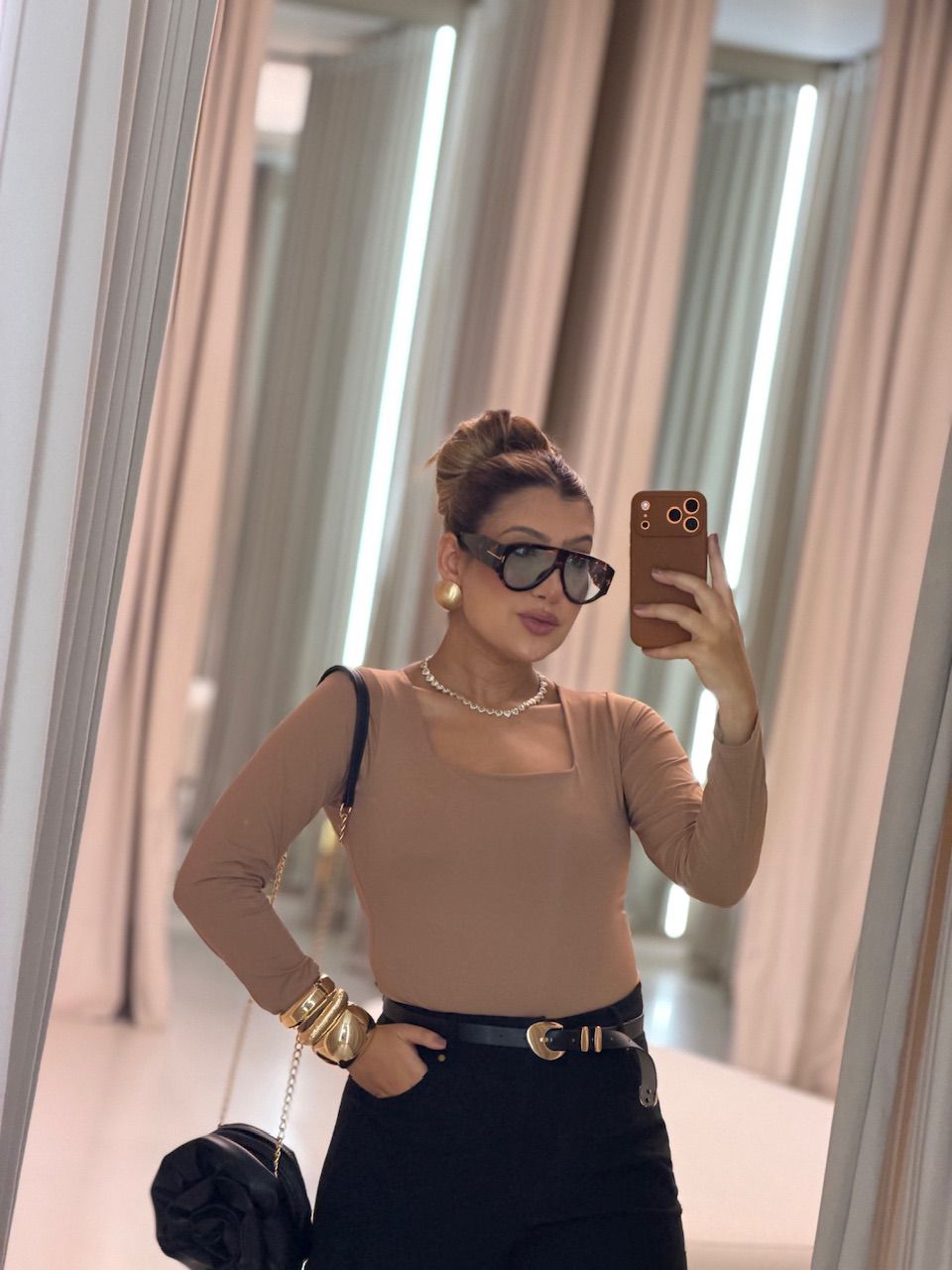 BLUSA AMANDA MANGA LONGA NUDE