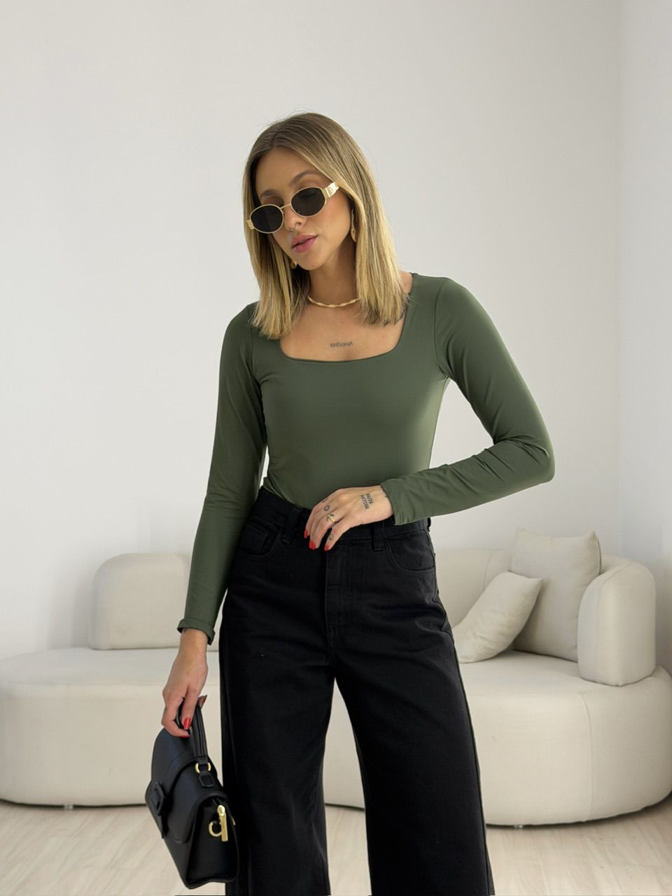 BLUSA AMANDA MANGA LONGA VERDE
