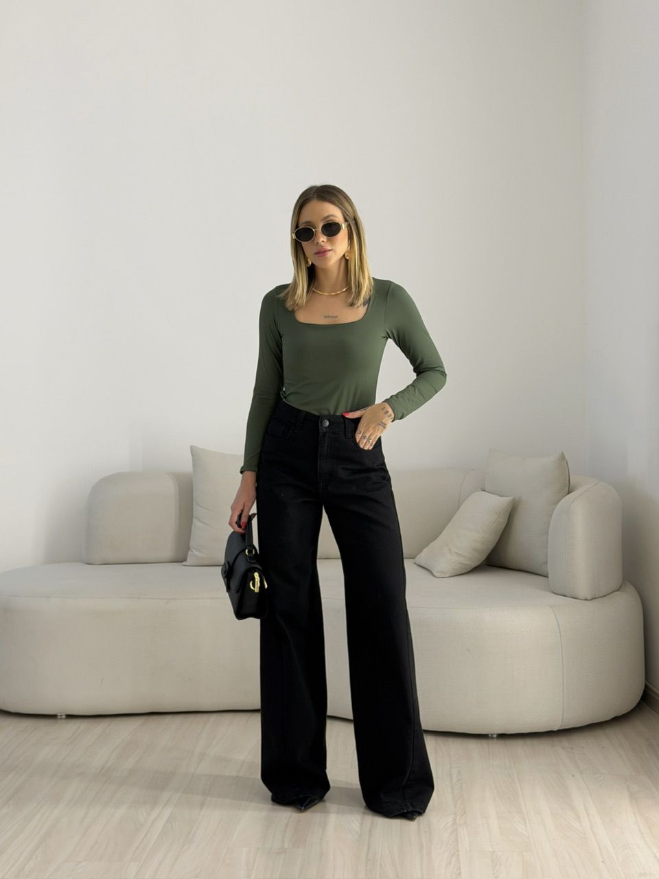 BLUSA AMANDA MANGA LONGA VERDE